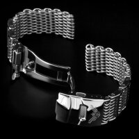 Milanaise Shark Mesh Watchband Polished 4x H-Link M. Screw 10685.2oz Stainless