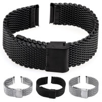 Milanaise Uhrarmband Edelstahl Mesh 18mm 20mm 22mm 24mm Silber/Schwarz/Gold/Roségold Armband Uhr Ersatz Band extra Dick 3mm