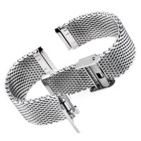 Milanaise Uhrarmband Edelstahl Mesh 18mm 20mm 22mm 24mm Silber/Schwarz/Gold/Roségold Armband Uhr Ersatz Band extra Dick 3mm