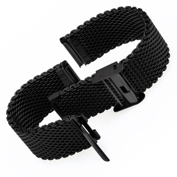 Milanaise Ø 22mm Schwarz matt gebürstet