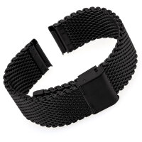 Milanaise Ø 22mm Schwarz matt gebürstet