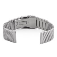 MILANAISE MESH Uhrenarmband ÜBERLANG (!)  20 22 24 Edelstahl massiv poliert matt schwarz