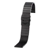 MILANAISE MESH Uhrenarmband ÜBERLANG (!)  20 22 24 Edelstahl massiv poliert matt schwarz