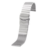 MILANAISE MESH Uhrenarmband ÜBERLANG (!)  20 22 24 Edelstahl massiv poliert matt schwarz