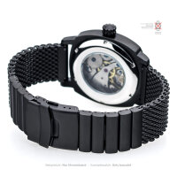 Milanaise Mesh Uhrenarmband 24mm  - Schweres Geflecht & Glieder - IP BLACK schwarz