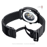 Milanaise Mesh Uhrenarmband 24mm  - Schweres Geflecht & Glieder - IP BLACK schwarz