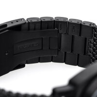 Milanaise Mesh Uhrenarmband 24mm  - Schweres Geflecht & Glieder - IP BLACK schwarz