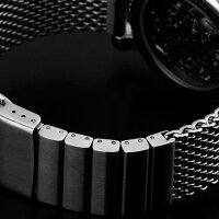 Milanaise Mesh Uhrenarmband 24mm - Schweres Geflecht & Glieder poliert