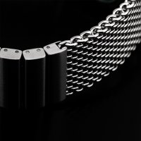 Milanaise Mesh Uhrenarmband - Geflecht & Glieder poliert 24mm