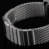 Milanaise Mesh Uhrenarmband - Geflecht & Glieder poliert 24mm